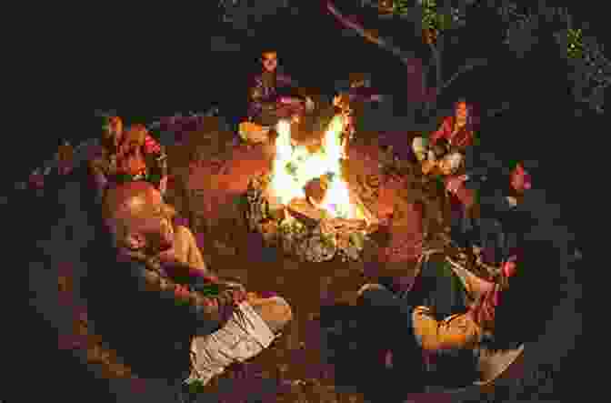 A Group Of People From Diverse Cultures Sitting Around A Campfire, Sharing Stories. The Seven Sisters Of Pleiades: Stories From Around The World