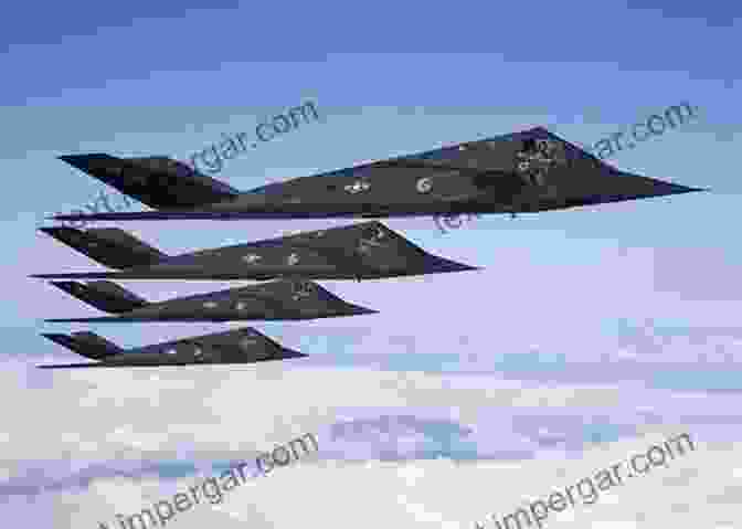 A Lockheed 117 Nighthawk Stealth Fighter Flying In Formation Lockheed F 117 Nighthawk Stealth Fighter (Air Vanguard 16)