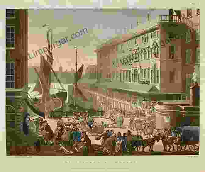 A Painting Depicting A Bustling London Shipyard During The Georgian Era, With Ships Under Construction And Sailors Working London And The Georgian Navy